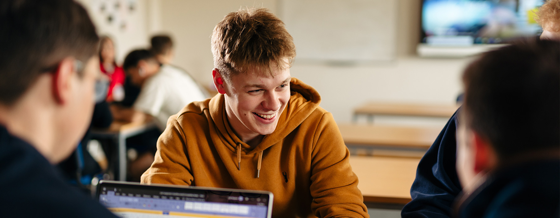 Business apprentice in classroom