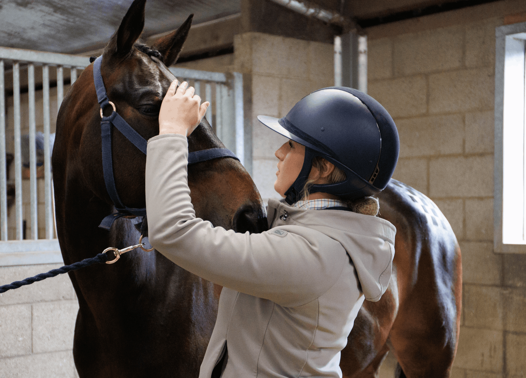 Equine student and a horse