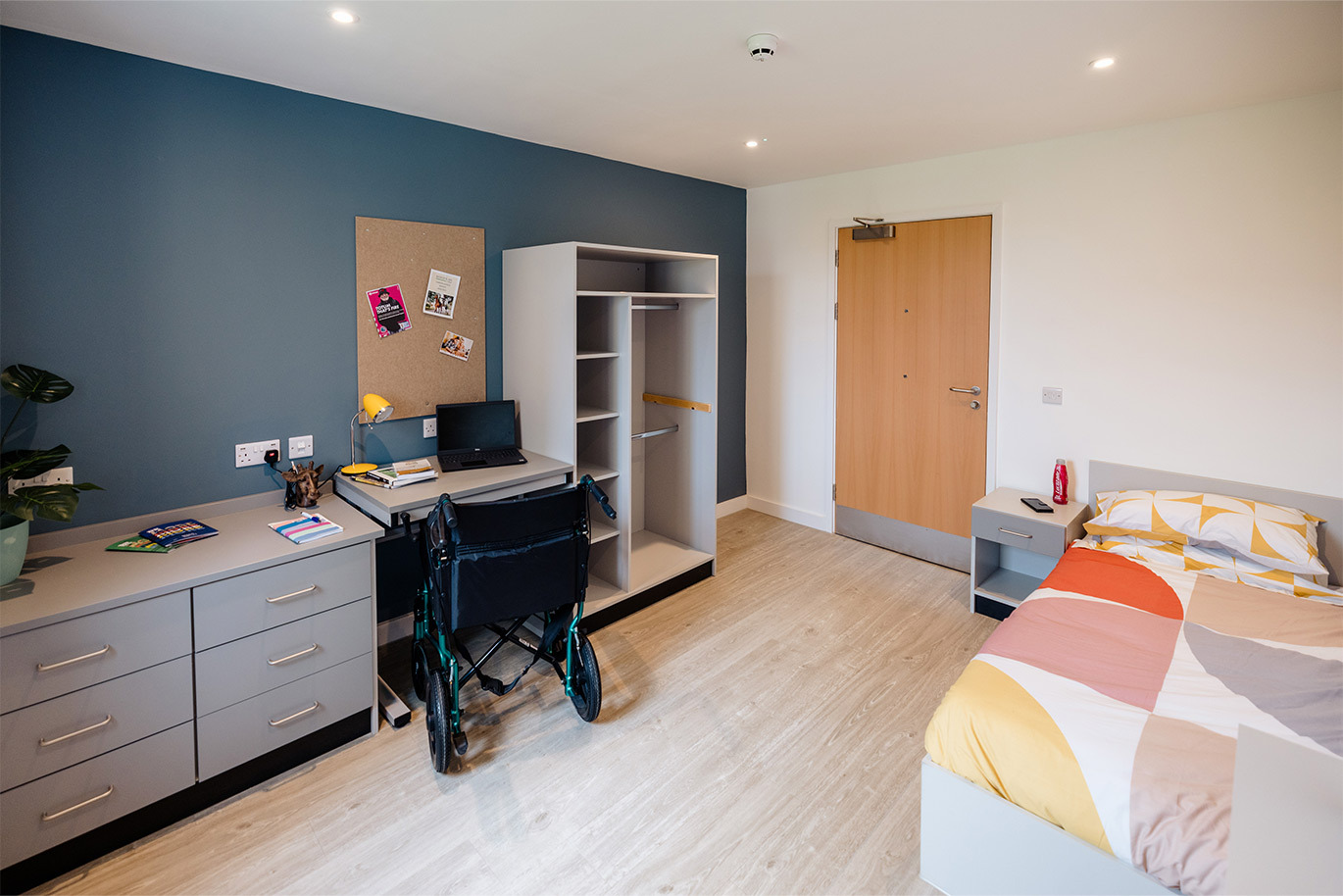 Accessible bedroom in Riseholmes student accommodation