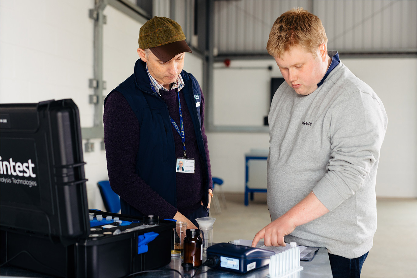 Agriculture student learning about soil testing