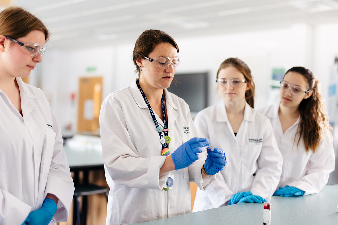 Animal students in labs listening to tutor