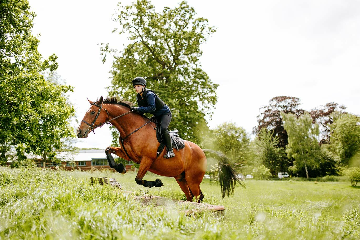 College equine student cross country at Riseholme Park