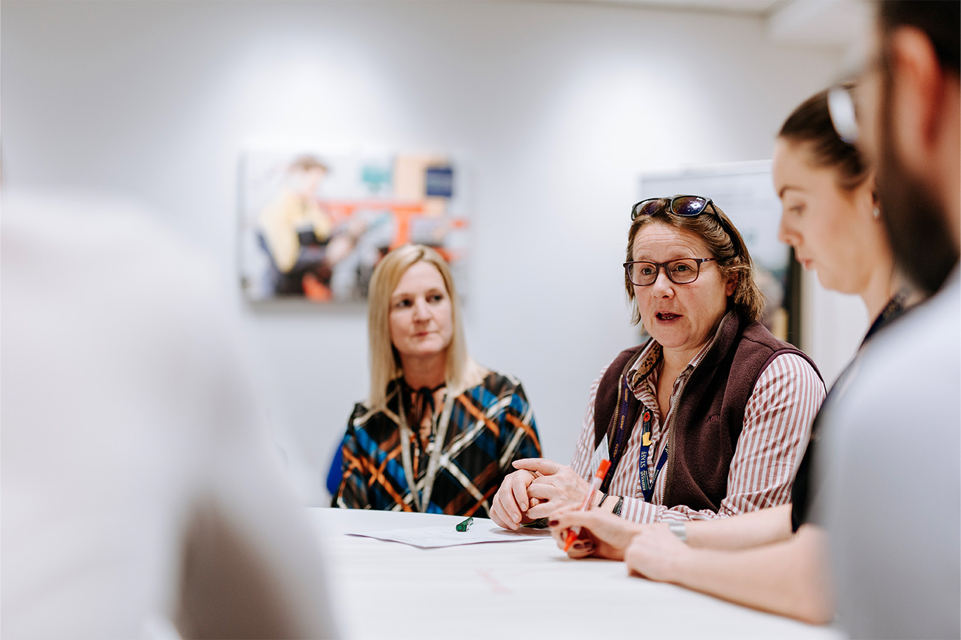 Delegates discussing topic
