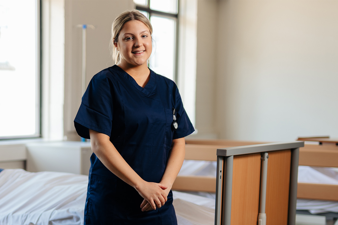 Health and Social Care student in scubs