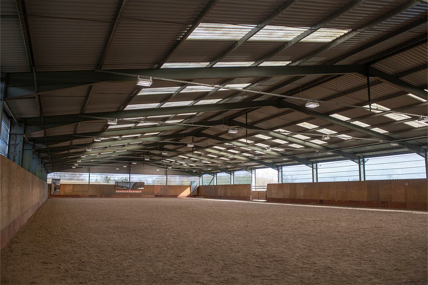 Inside Equine arena at Riseholme College Equine Centre