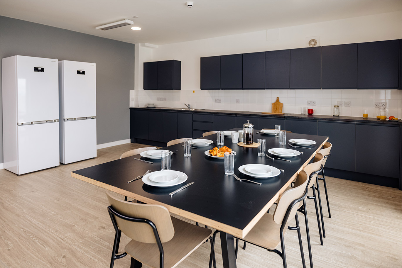 Kitchen area in Riseholmes student accommodation