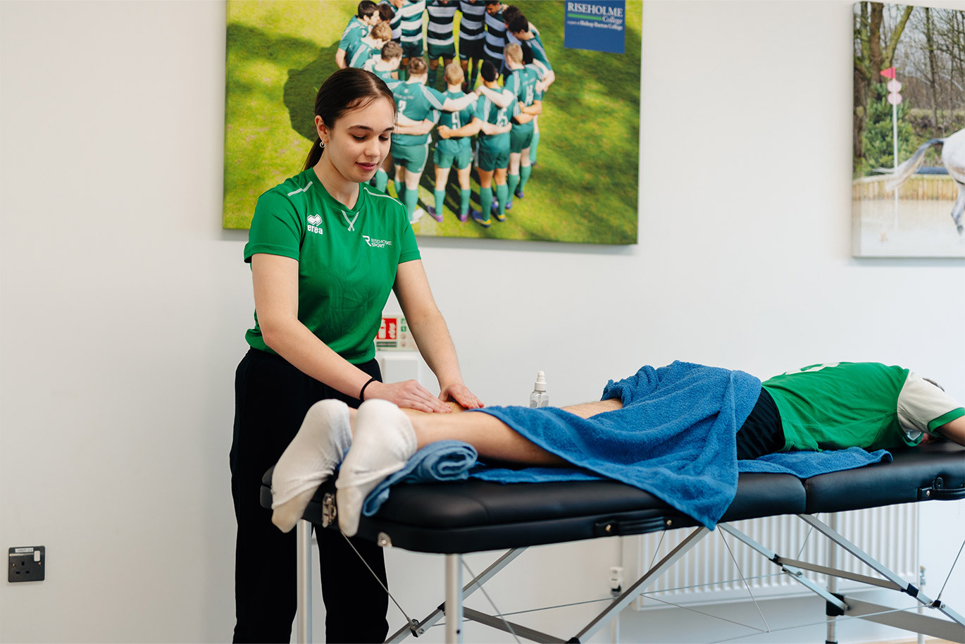 Riseholme sport student giving a sports massage