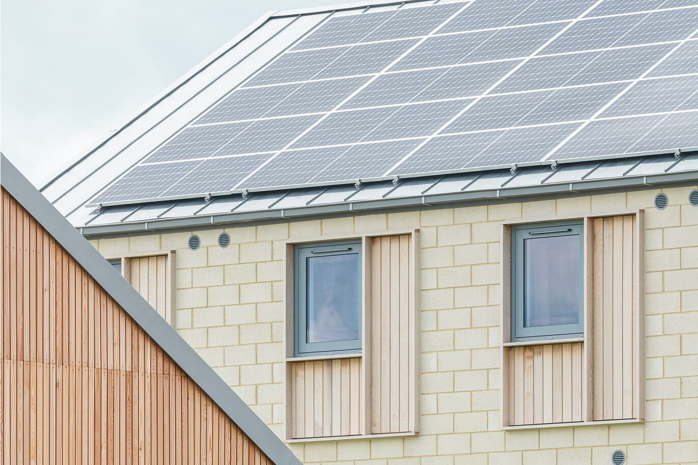 Solar panels on accommodation block at Riseholme College