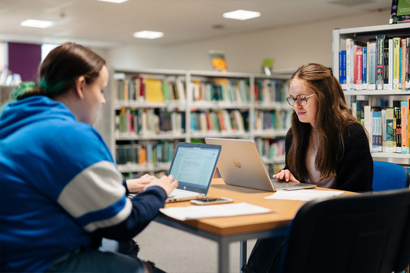 Students sat in library